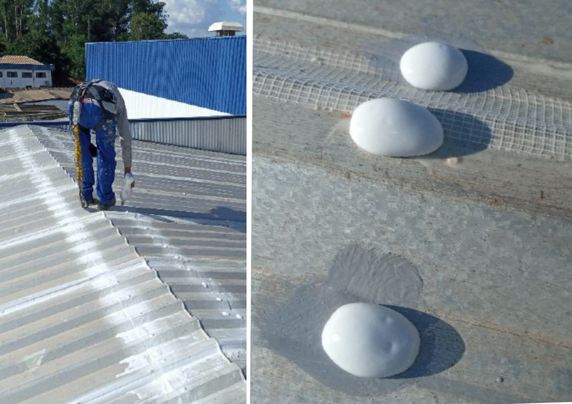 Tratamento impermeabilizante dos parafusos e pontos de fixação com MK Proof