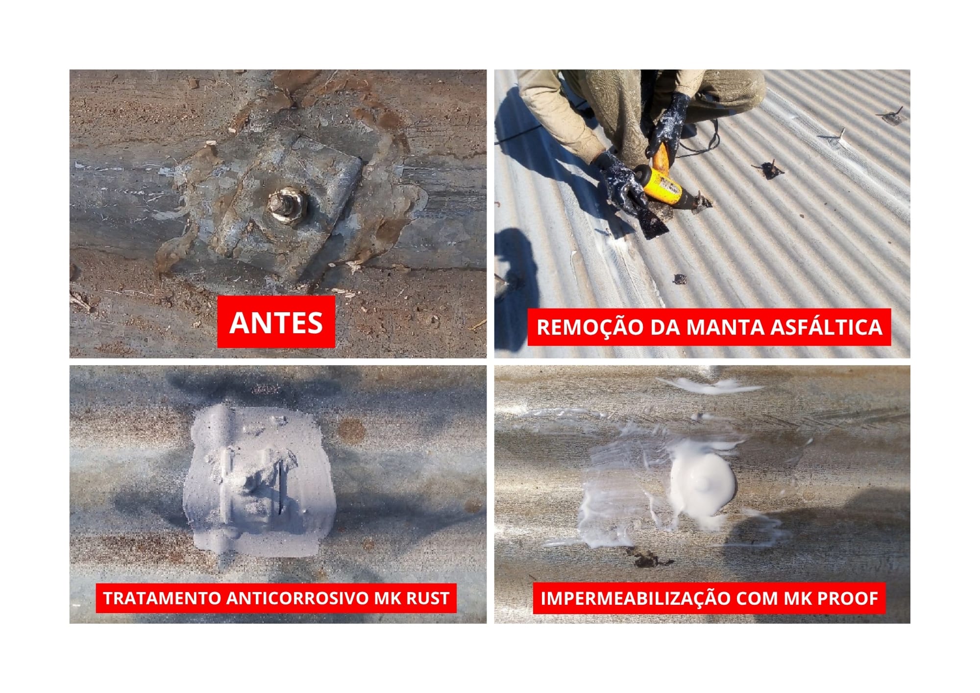 Tratamento dos parafusos com MK Rust