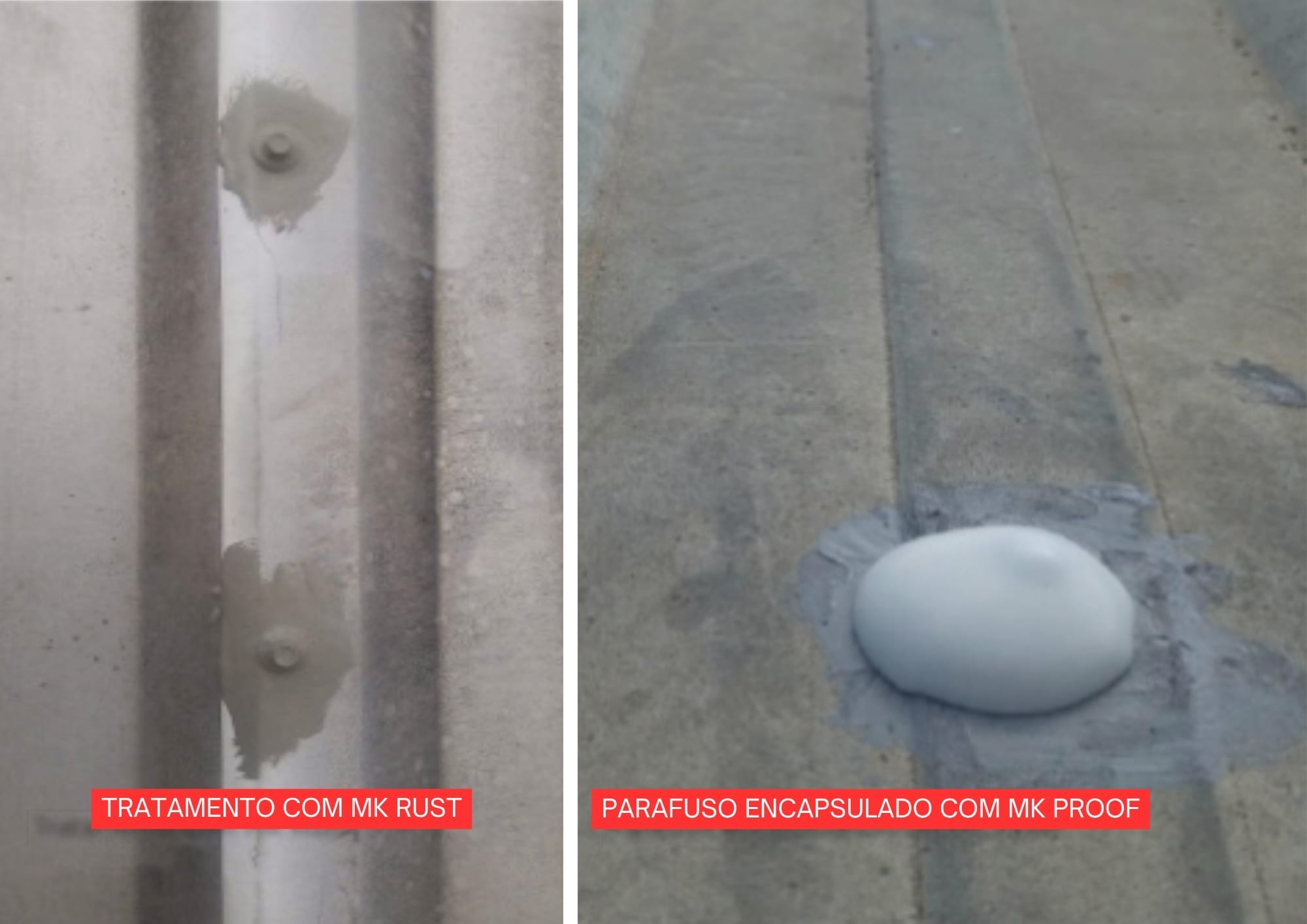 Tratamento dos parafusos e pontos de fixação