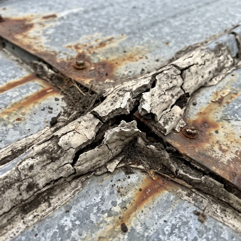 Fissuras identificadas na cobertura