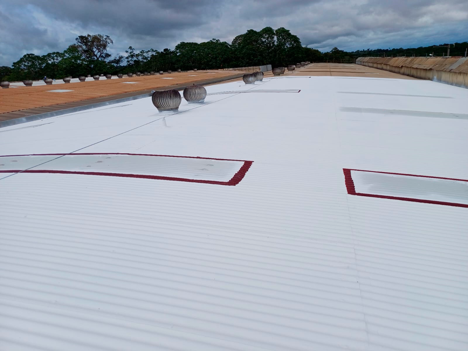 Cobertura tratada com MK Therm vista de cima